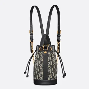 Dior Women Small Dior Backpack Blue Dior Oblique Jacquard