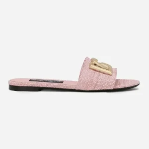 Dolce Gabbana D&G Women Raffia Sliders-Pink CQ0592AR3448H451