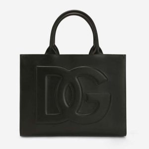 Dolce Gabbana D&G Women Small Calfskin DG Daily Shopper-Black