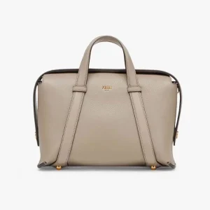 Fendi Women Boston 365 Dove Gray Leather Bag 8BL152APZAF11WS