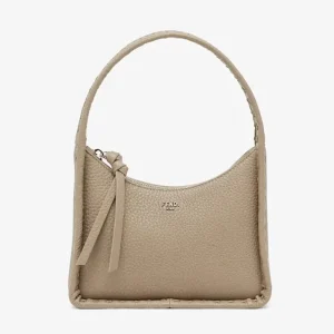Fendi Women Mini Fendessence Small Dove Gray Selleria Bag with 264 Hand-sewn Topstitches