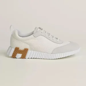 Hermes Unisex Bouncing Sneaker-White/Brown H241202Z 90390
