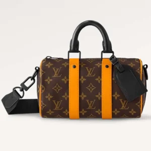 Louis Vuitton LV Unisex Keepall Bandoulière 45 Radiant Sun Monogram Macassar Coated Canvas
