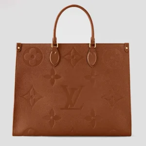 Louis Vuitton LV Women OnTheGO GM Tote Bag Brown Monogram Embossed Leather