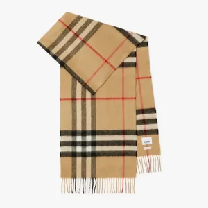Burberry Unisex Check Cashmere Scarf-Beige 80765761