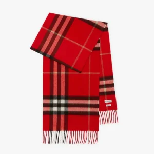 Burberry Unisex Check Cashmere Scarf-Red 80497131