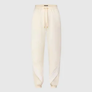 Louis Vuitton Men Monogram Accent Knit Jogging Pants-Milky White 1AGCJEhite 1AGCJE