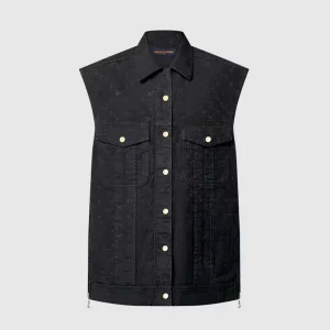 Louis Vuitton Women Sleeveless Monogram Jacquard Denim Jacket 1AGHDP