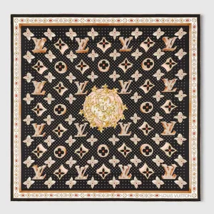 Louis Vuitton Unisex Monogram LV Locks Square 90-Black M90660