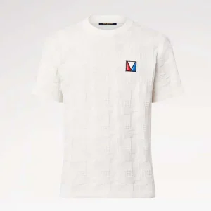 Louis Vuitton Women Damier Jacquard Short-Sleeved Cotton Crewneck 1AFVRT