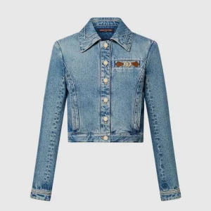 Louis Vuitton Women LV Circle Tab Denim Jacket 1AFYWQ