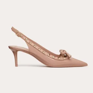 Valentino Women Rockstud Bow Slingback Patent Leather Pumps 60mm