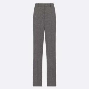 Dior Women Pants Gray Virgin Wool Tweed