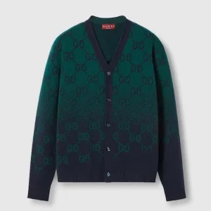 Gucci Men GG Degrade Wool Jacquard Cardigan ‎795012XKD423529
