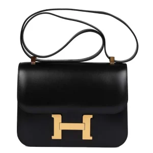 Hermes Women Constance 24 Bag Box Leather-Black/Gold