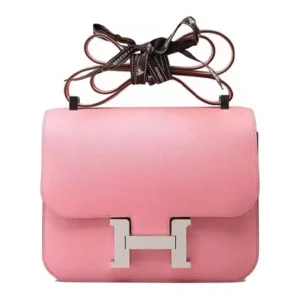 Hermes Women Constance 24 Bag Epsom Leather-Pink/Silver